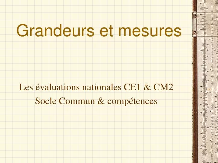 grandeurs et mesures