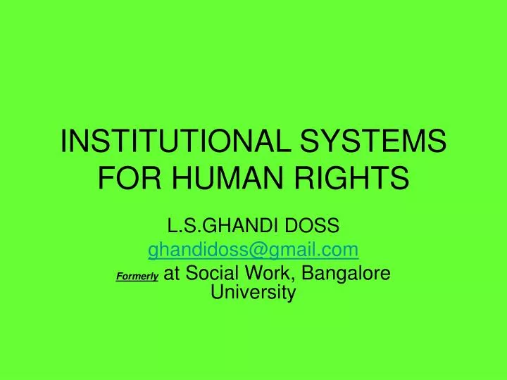 institutional systems for human rights