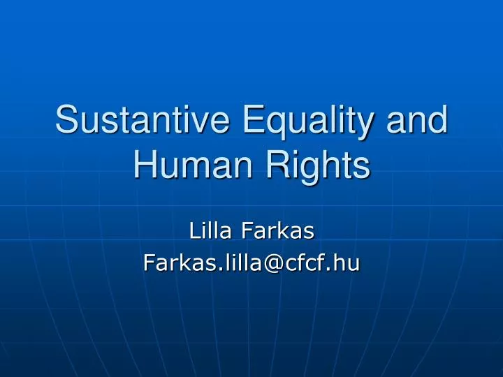 sustantive equality and human rights