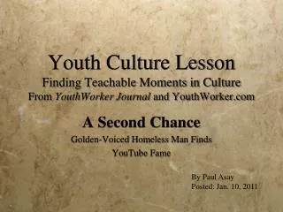 Youth Culture Lesson Finding Teachable Moments in Culture From YouthWorker Journal and YouthWorker.com