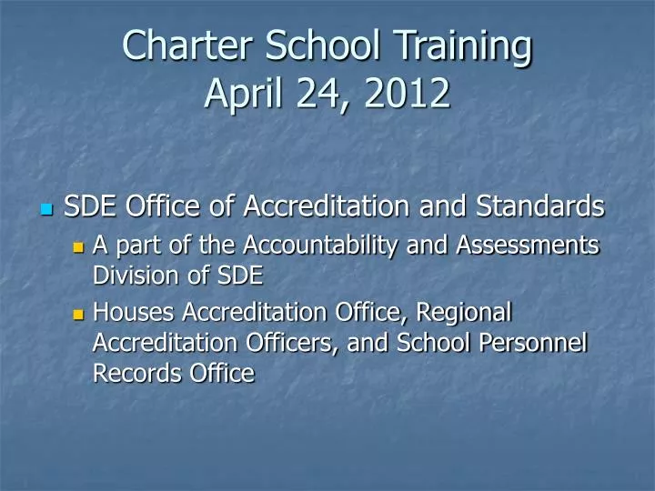 charter school training april 24 2012
