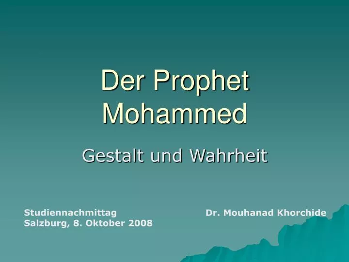 der prophet mohammed