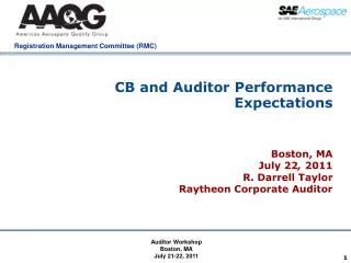 CB and Auditor Performance Expectations