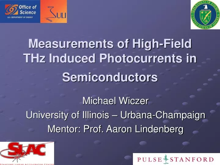 measurements of high field thz induced photocurrents in semiconductors