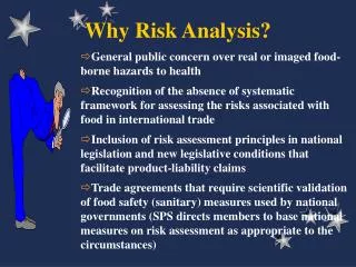 Why Risk Analysis?