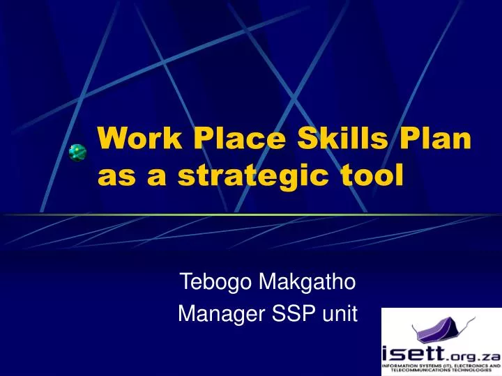 work place skills plan as a strategic tool