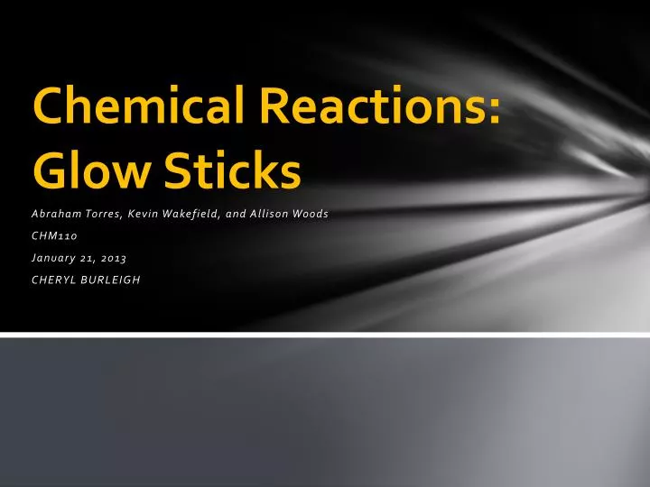chemical reactions glow sticks