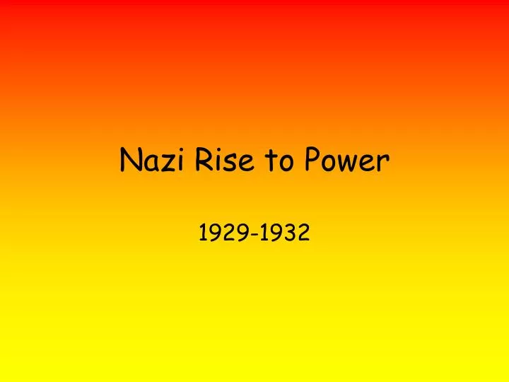 nazi rise to power