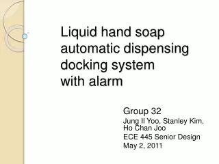 Liquid hand soap automatic dispensing docking system with alarm