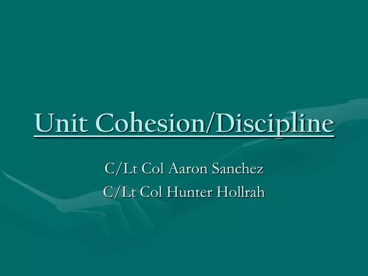 unit cohesion discipline