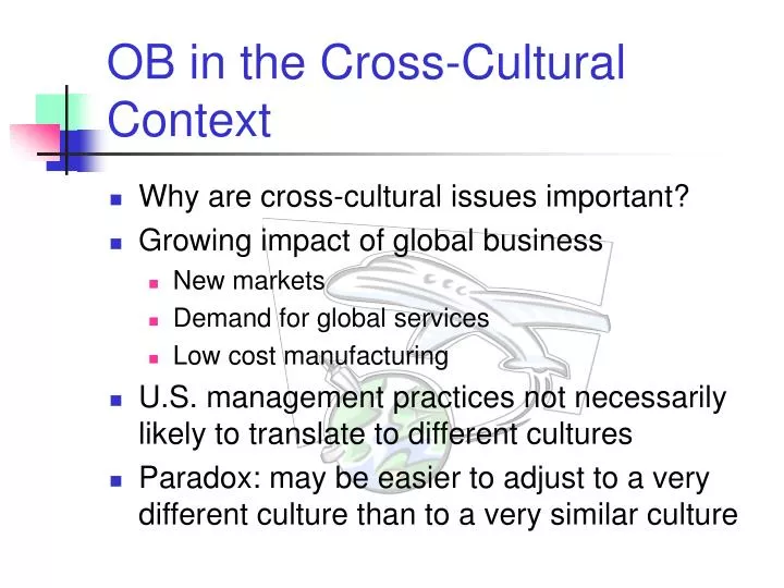 ob in the cross cultural context