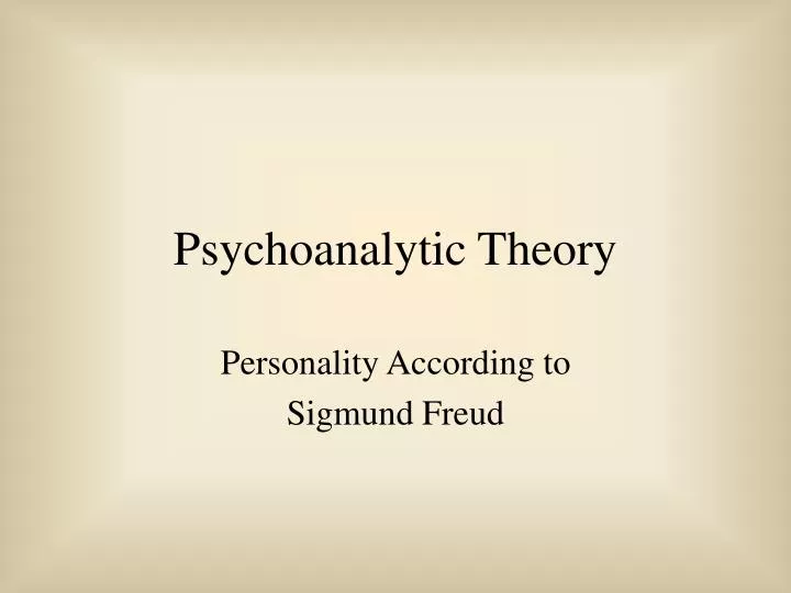 psychoanalytic theory
