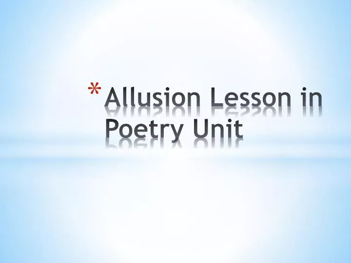 allusion lesson in poetry unit