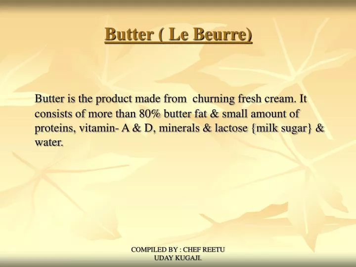 butter le beurre