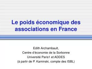 Le poids économique des associations en France