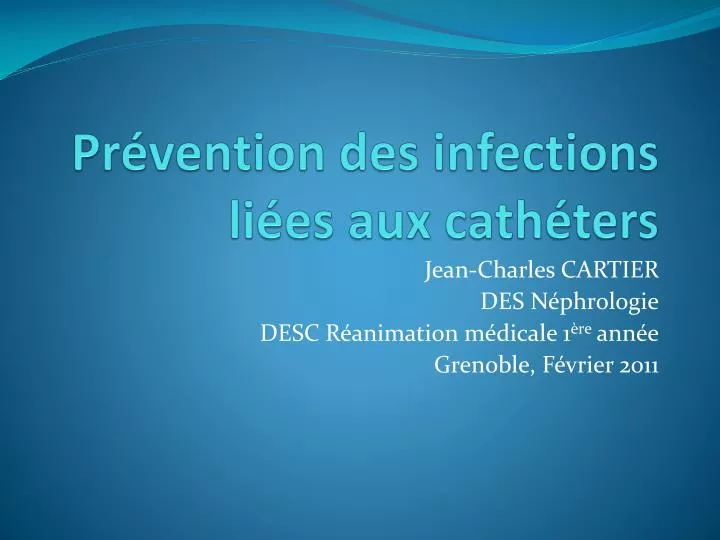 pr vention des infections li es aux cath ters