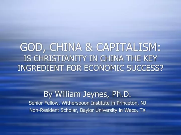 god china capitalism is christianity in china the key ingredient for economic success