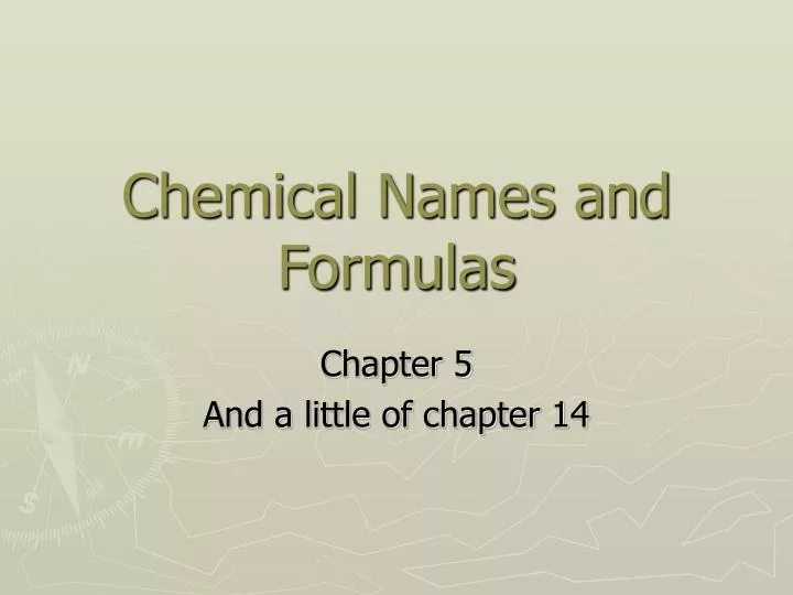 chemical names and formulas