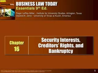 Security Interests, Creditors’ Rights, and Bankruptcy
