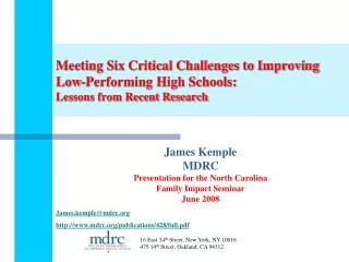 Meeting Six Critical Challenges to Improving Low-Performing High Schools: Lessons from Recent Research