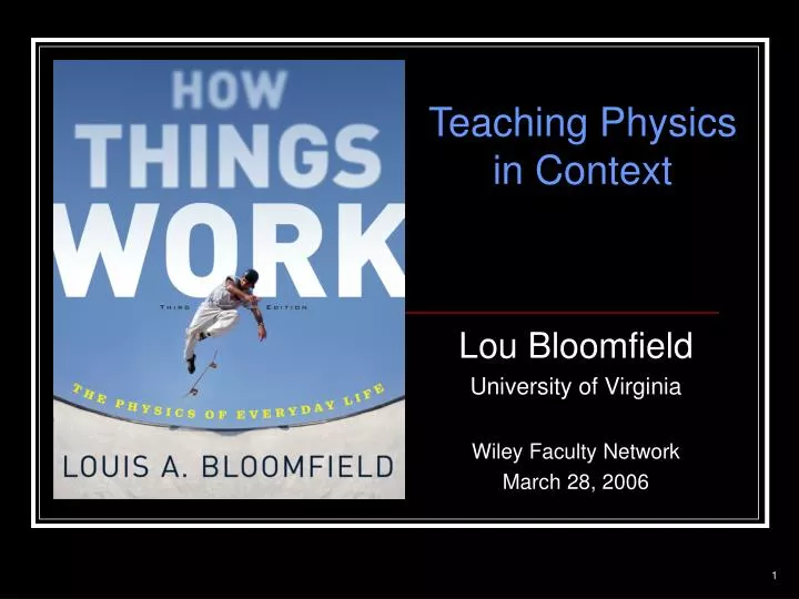 lou bloomfield university of virginia wiley faculty network march 28 2006