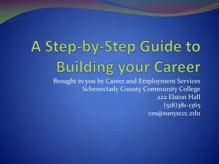 A Step-by-Step Guide to Building your Career