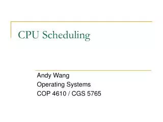 cpu scheduling