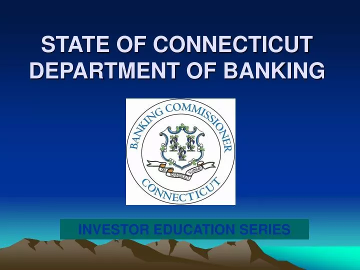 state of connecticut department of banking