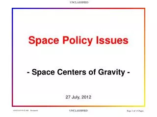 Space Policy Issues
