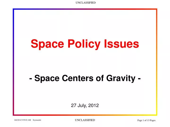 space policy issues