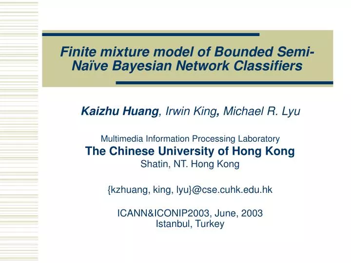 finite mixture model of bounded semi na ve bayesian network classifiers