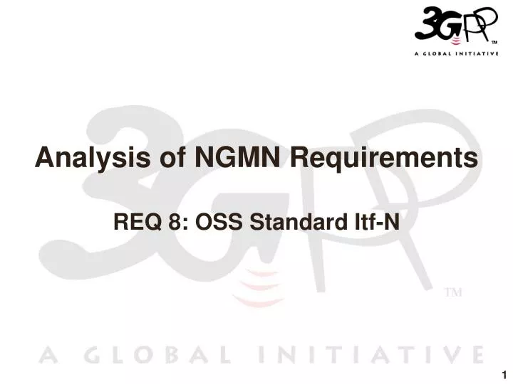 analysis of ngmn requirements req 8 oss standard itf n