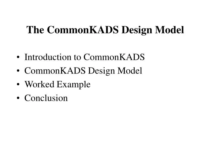 the commonkads design model