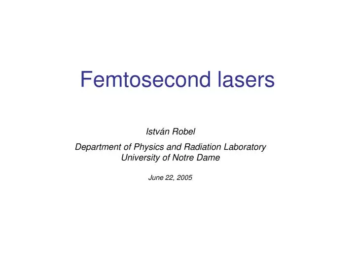 femtosecond lasers