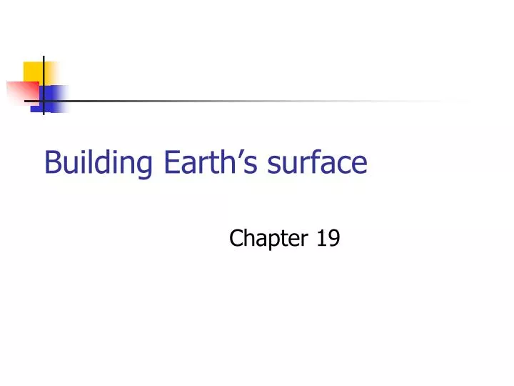 building earth s surface