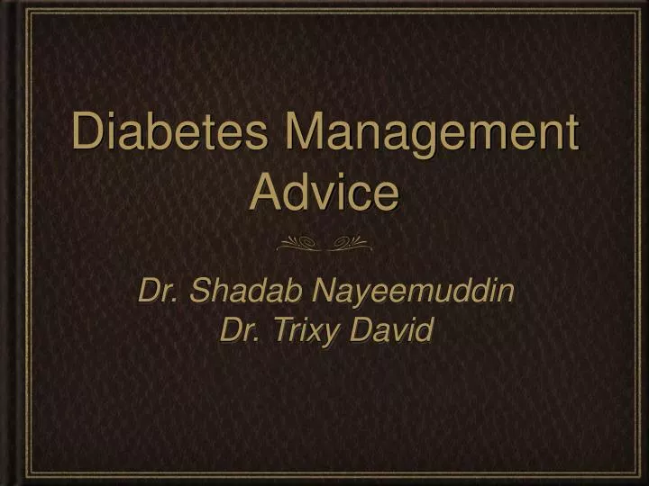 diabetes management advice