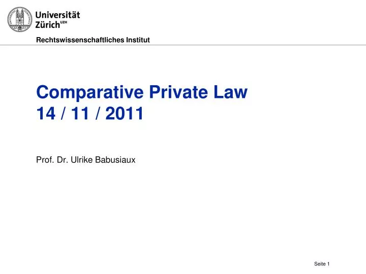 comparative private law 14 11 2011