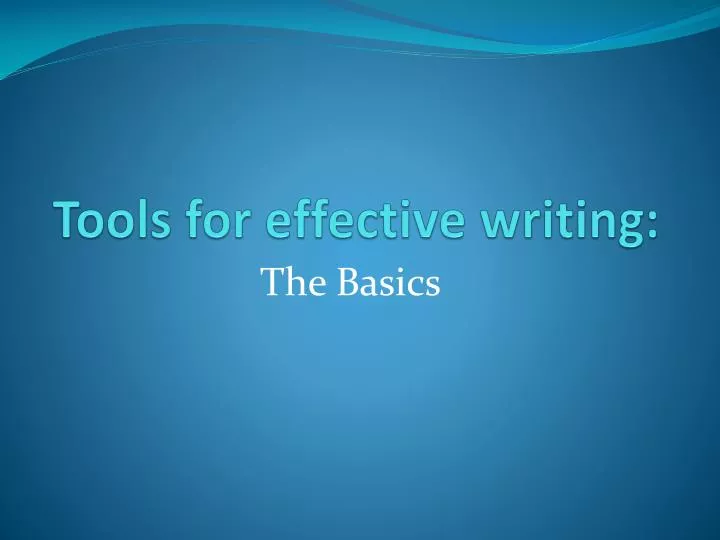 tools for effective writing