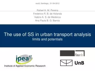 the use of ss in urban transport analysis limits and potentials