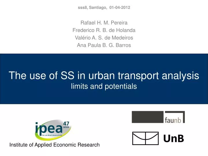 the use of ss in urban transport analysis limits and potentials