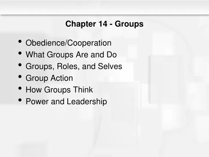 chapter 14 groups