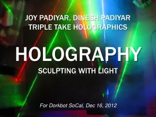 Joy Padiyar , Dinesh Padiyar Triple Take Holographics HOLOGRAPHY sculpting with light