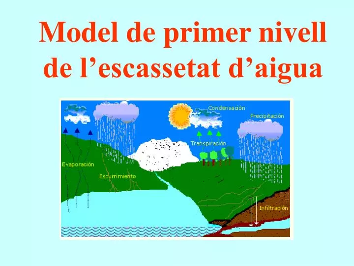 model de primer nivell de l escassetat d aigua