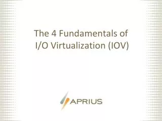 Four IOV Fundamentals