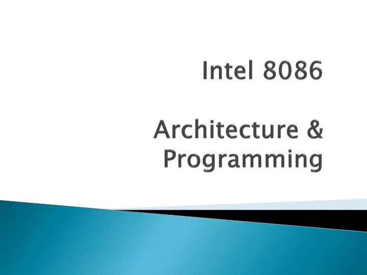 intel 8086 architecture programming
