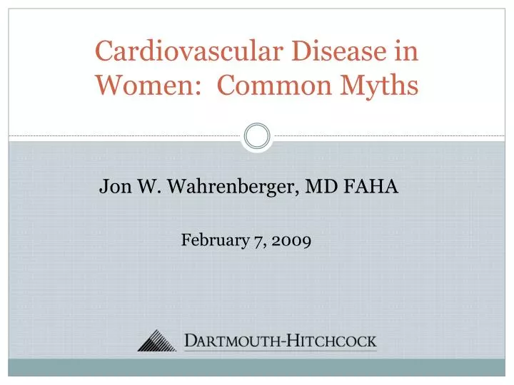 cardiovascular disease in women common myths