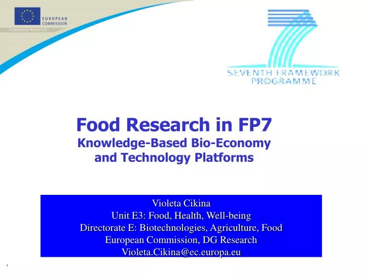 food research in fp7 knowledge based bio economy and technology platforms
