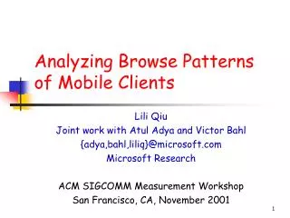 Analyzing Browse Patterns of Mobile Clients
