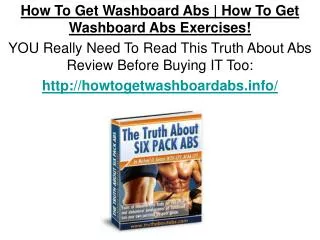 How To Get Washboard Abs