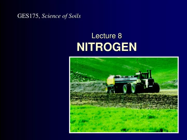 lecture 8 nitrogen